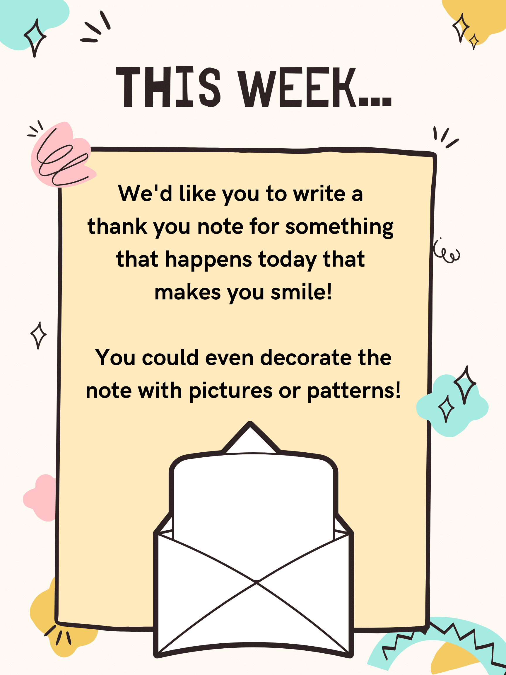 Thank you note weekly challenge