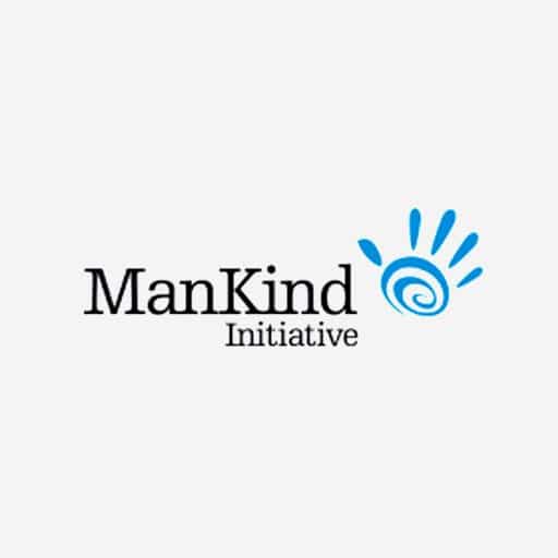 Black and blue ManKind Initiative logo on light grey background