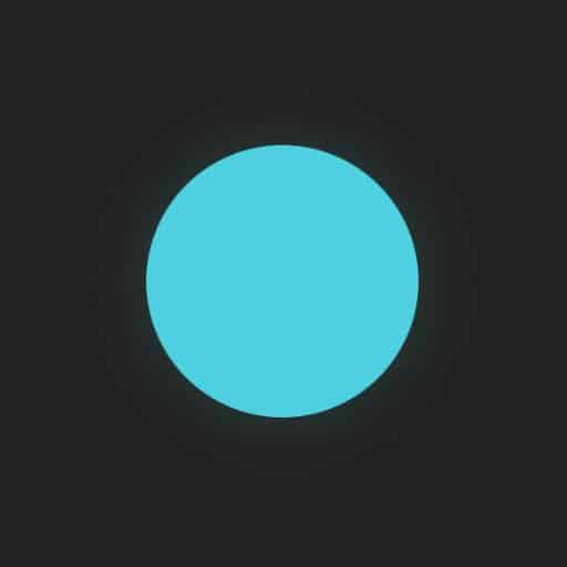 light blue circle with black background