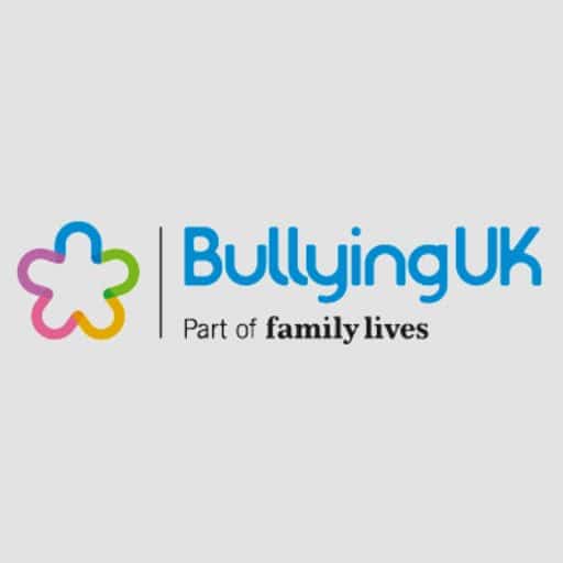 multicoloured bullying uk logo on light grey background