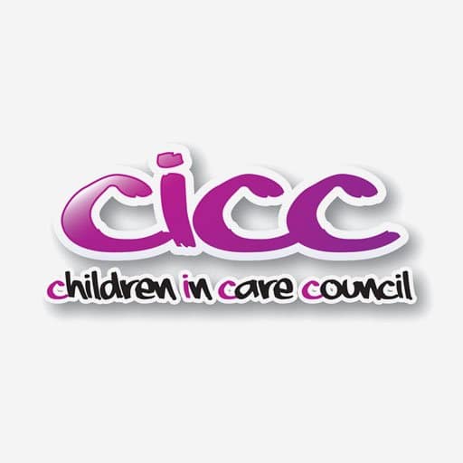 Purple Children in Care Council logo on light grey background