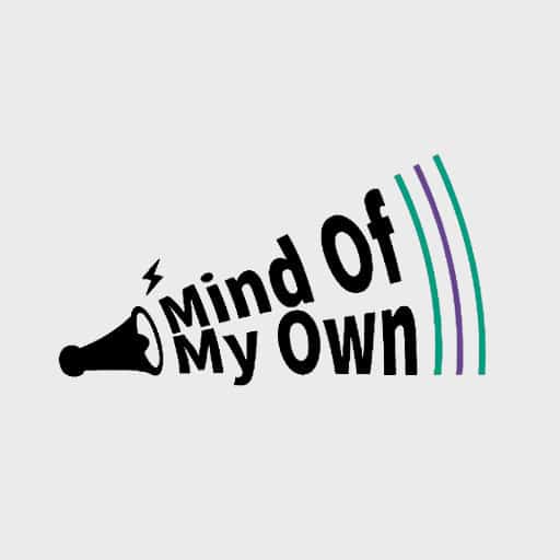 mind of my own logo against grey background