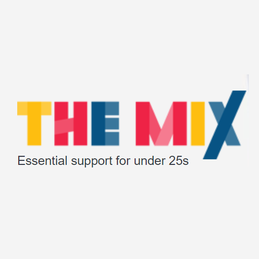The Mix colourful logo on light grey